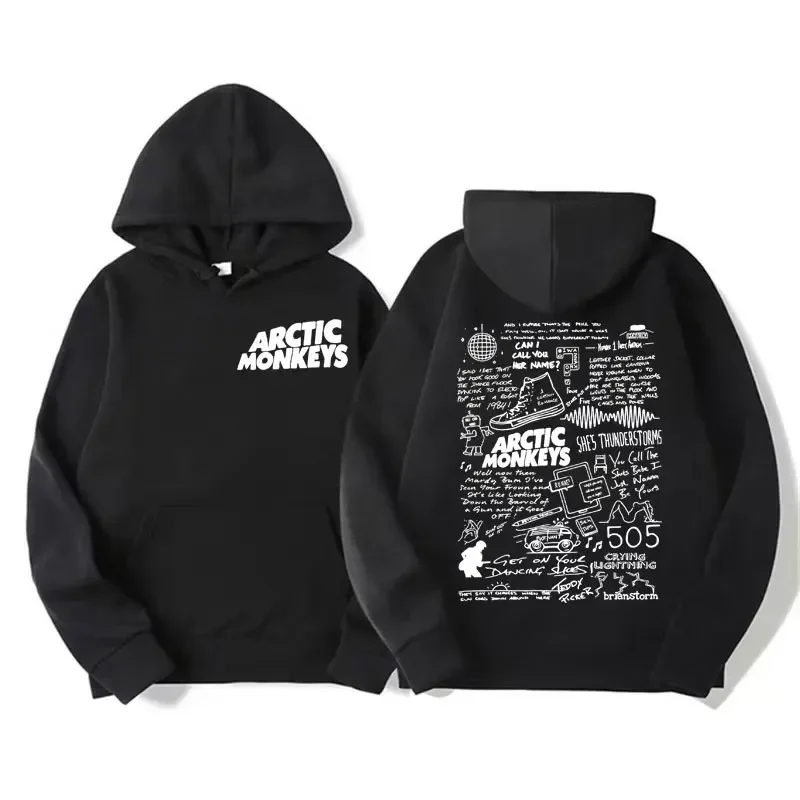 Retro Rock Arctic Monkeys Music Album Graphic Hoodies Men Vintage Oversized Y2k Hip Hop Hoodie Punk Sweatshirt Tour Double Sided