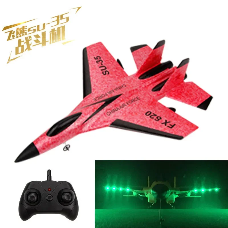 Fx620 Su35 avión planeador de Control remoto, modelo de juguete de ala fija, Avión de espuma de 2,4 ghz y 2 canales, juguete eléctrico para niños