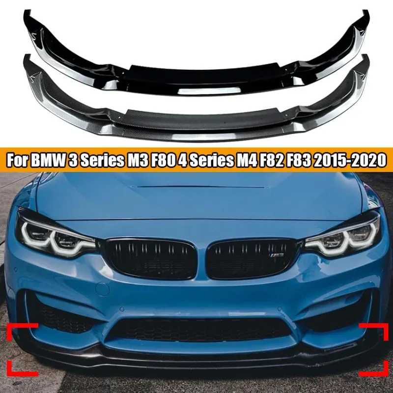 

3PCS Car Front Bumper Lip Spoiler Splitter For BMW M3 F80 M4 F82 F83 Diffuser Splitter Cover Gurad Body kits 2015-2020 Tuning