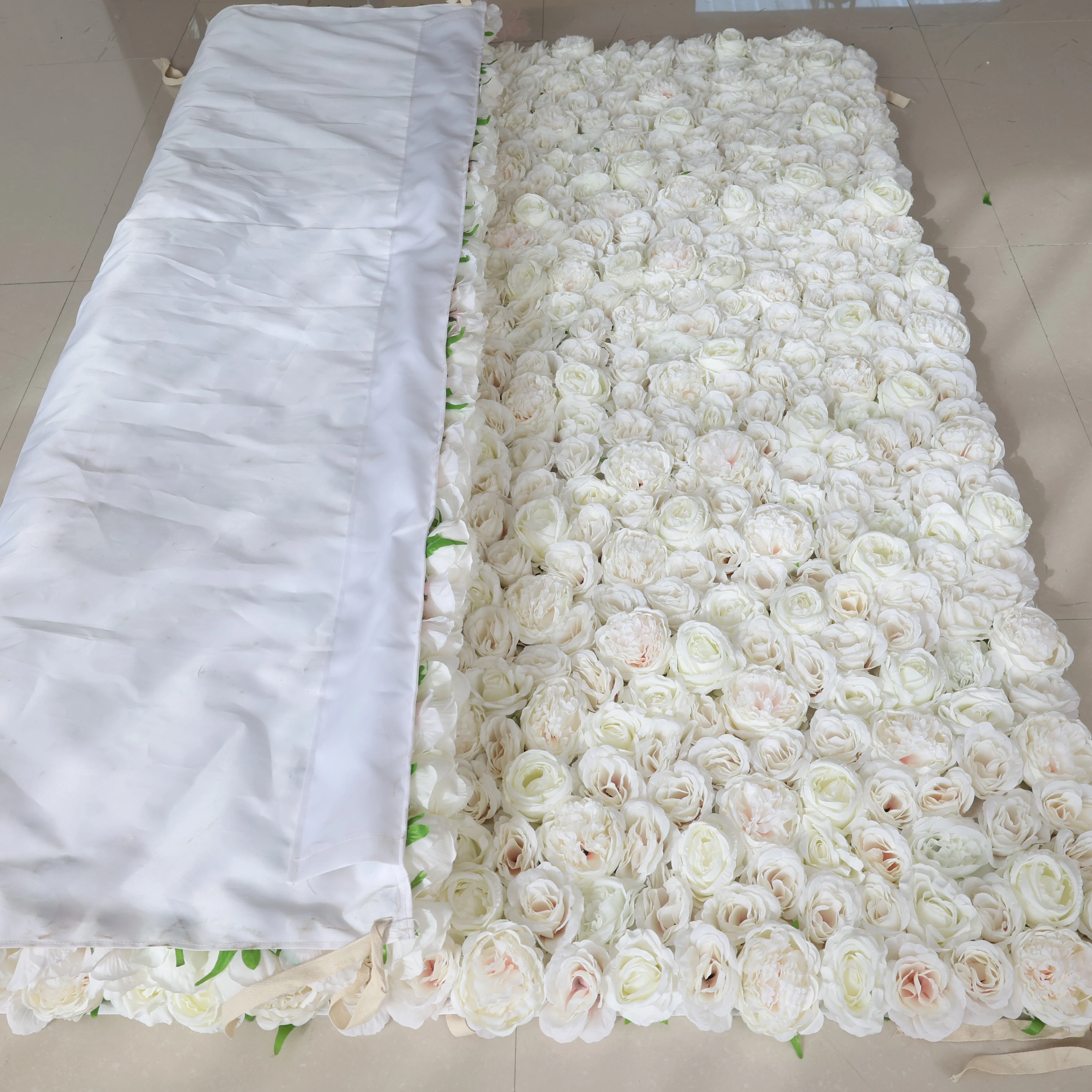 YuLiFlower Custom Fabric Flower Wall Wedding Faux Silk Rose Flower Wall Panel Background Furniture Decoration Wedding Backdrop