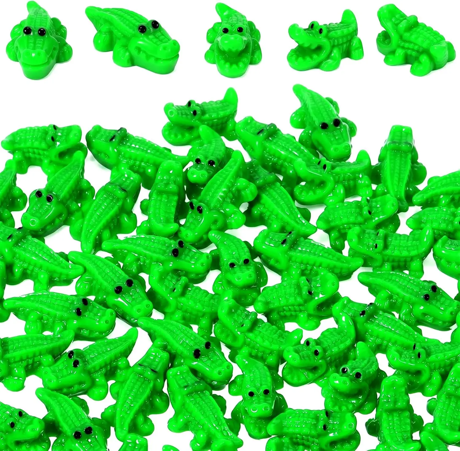 30 Pcs Tiny Resin Crocodile Alligator Figurines Mini Animal Statues for Micro Landscape Aquarium Desktop Office Party DIY Decor