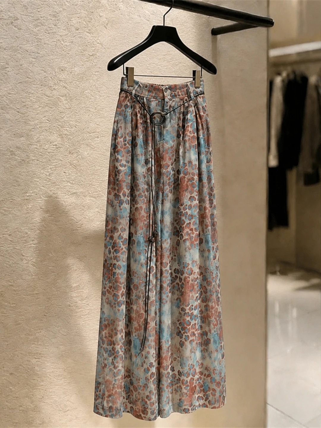 

Fashionable Color Block Print Wide Leg Pants Casual Summer High Waist Straight Cut Commute Style Korean Brand Printed Pants