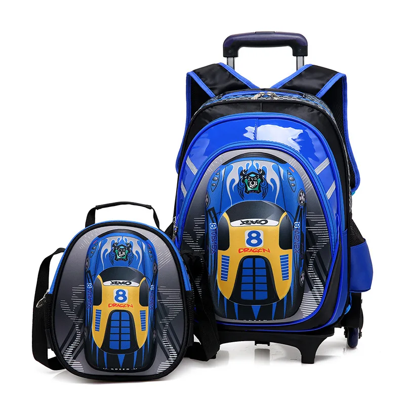 School Bags on Wheels Trolley Backpacks Kids Rolling Backpack for Boy Children Travel Bags