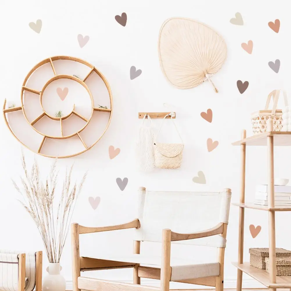 Long Lasting Wall Mural Anti-fading Decorative Durable Girls Room Heart-shaped Wall Window Sticker Decoration