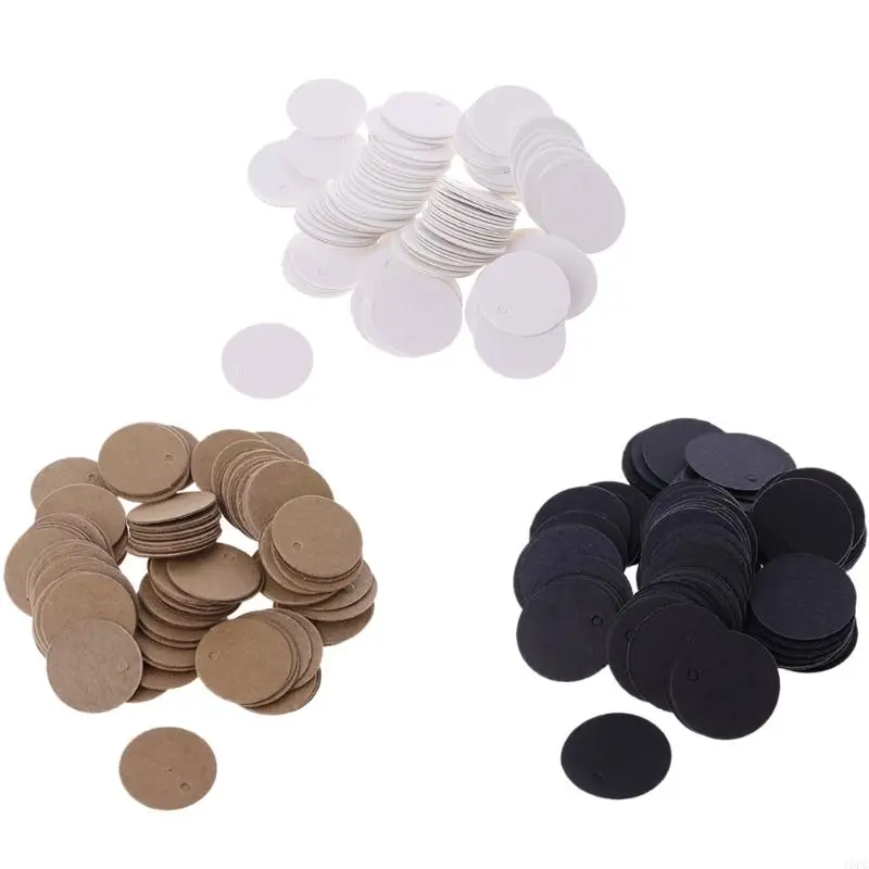 16FC 100pcs ว่างเปล่ากระดาษคราฟท์แท็กงานแต่งงานงานแต่งงานโปรดปรานฉลากราคาบัตรของขวัญ 2 ซม.