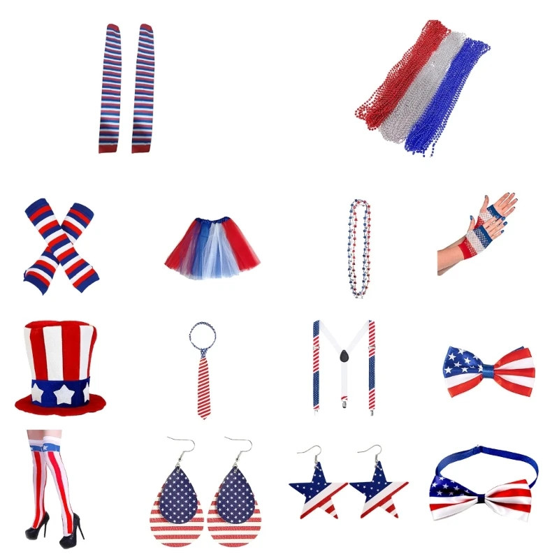 Uncle Patriotic Outfit Accessories Uncle Patriotic Dress up Costume Hat Bowtie