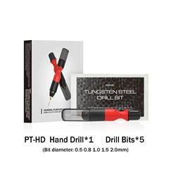 DSPIAE PT-HD 3.175mm General Purpose Hand Drill Contains 5 High-strength Steel Drill Bits Model Making Hobby Modeling Tools