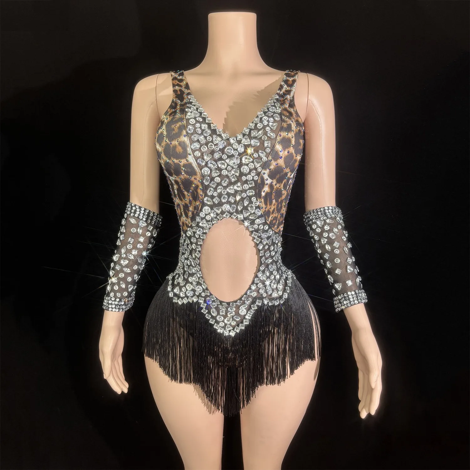 

Купальники для художественной гимнастики со стразами, леопардовые боди с кисточками и половиной рукава, латинские платья для соревнований, сценические костюмы