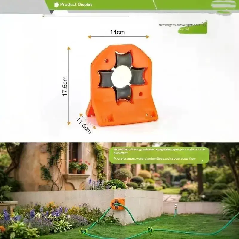 Weather Resistant Outdoor Garden Hose Guide Bracket Wall Corner Anti-Skid Pipe Positioning Roller for Patio Irrigation