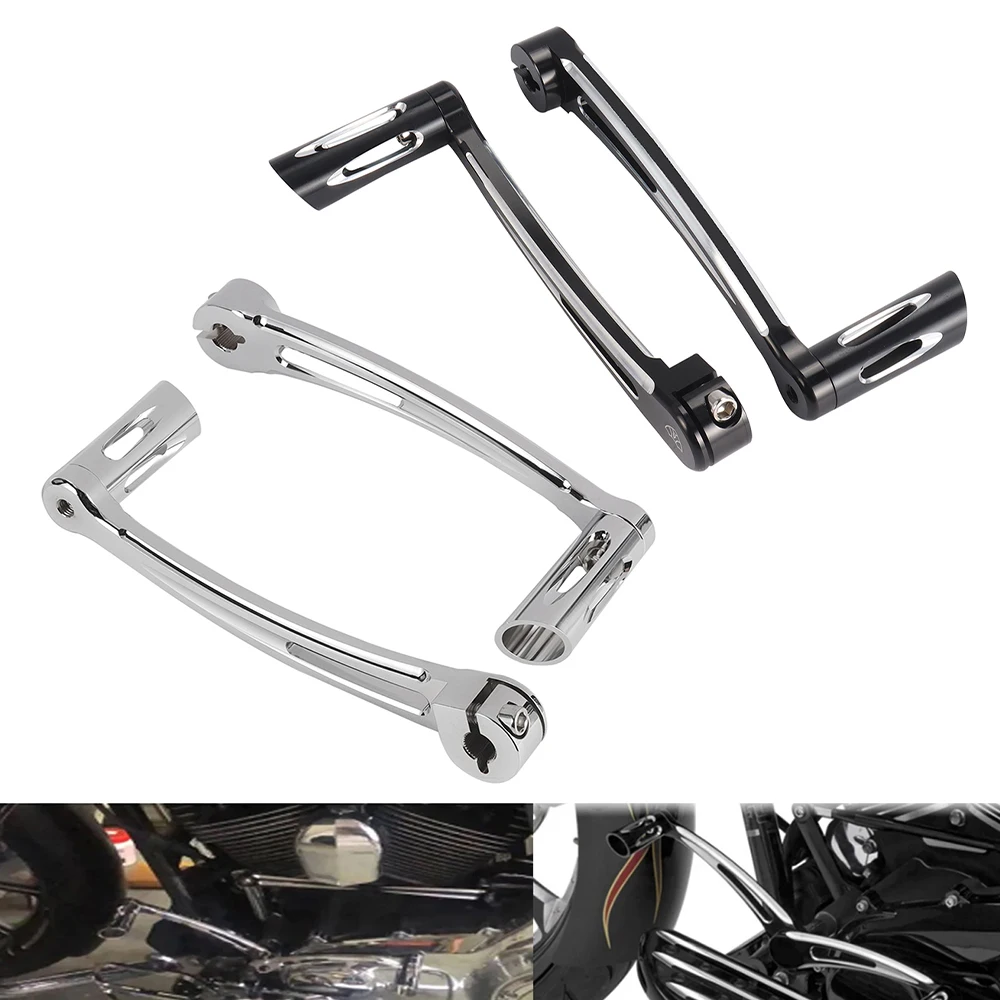 

Motorcycle CNC Heel Toe Shift Lever W/ Shifter Pegs Black/ Chrome For Harley Touring Electra Street Glide Softail Fatboy Dyna