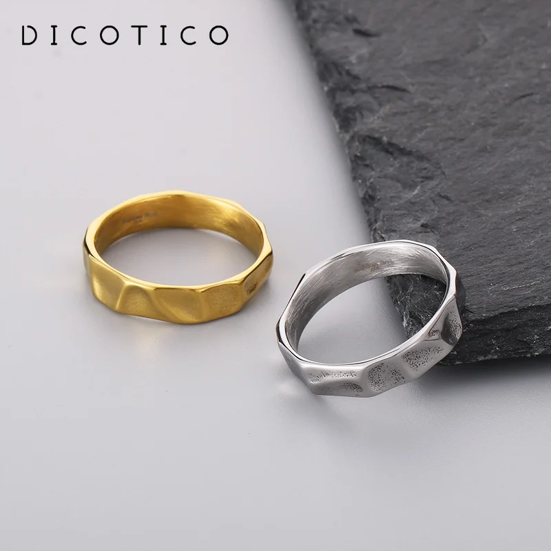 Simple Fashion Thin Stainless Steel Rings For Women Men Geometric Punk Finger Decoration Wedding Party Jewelry Christmas Gifts