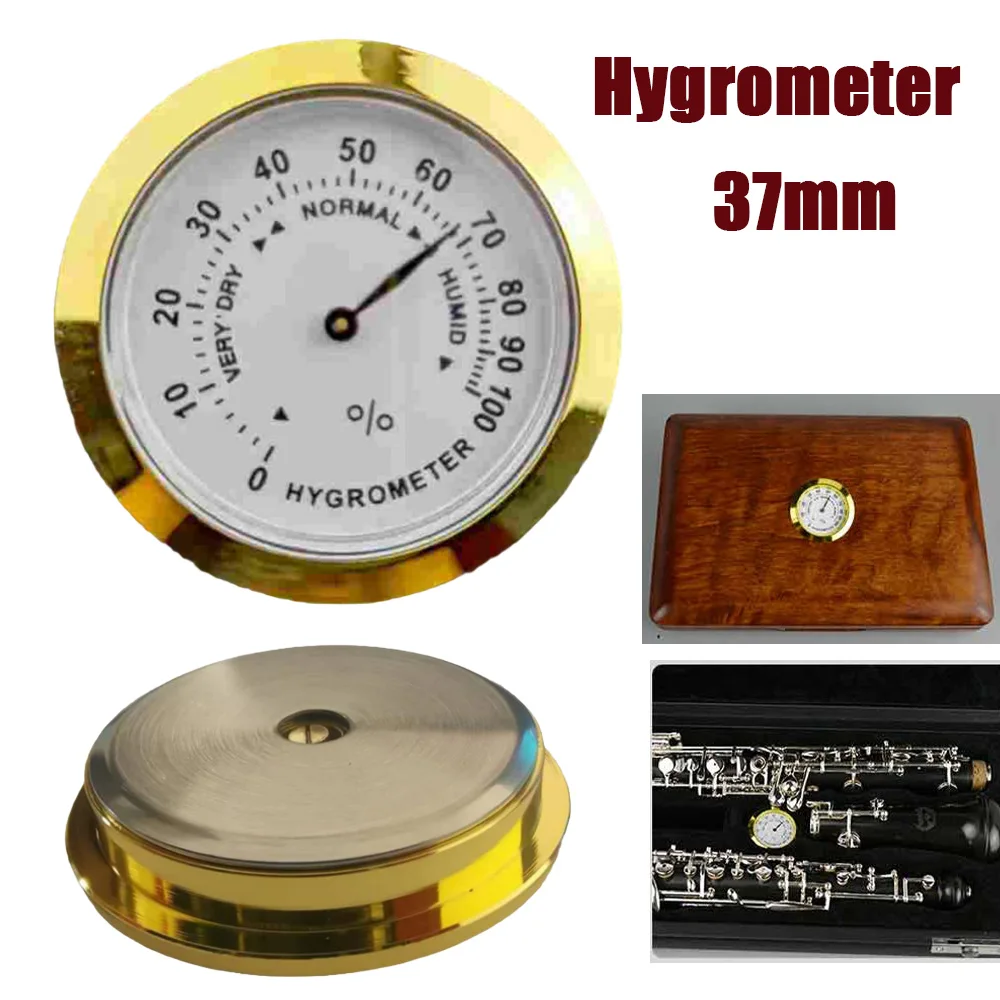 50pcs Small Humidity Meter for Violin Oboe case,hygroscope 37mm Hygrometer humidometer moisture-proof Used for cigar wine boxes