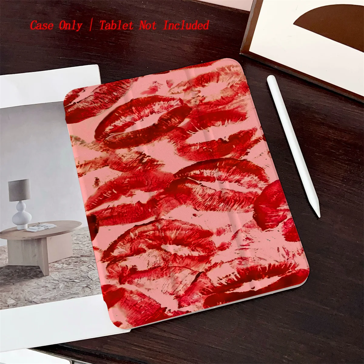 

Trendy Lip Print Printed iPad Case - Shockproof & Stylish for Various Apple iPads. iPad Pro/Mini/Air