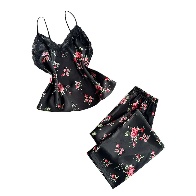 

Сексуальная домашняя одежда, простая и повседневная тонкая пижама, удобный топ-комбинация, женский летний жилет, брюки