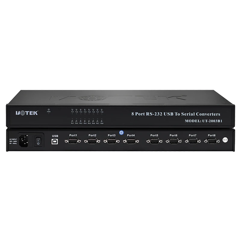 Discount USB to RS-232 Converter USB2.0 8 Ports RS232 Conversion Adapter 1U ESD UT-2003B1