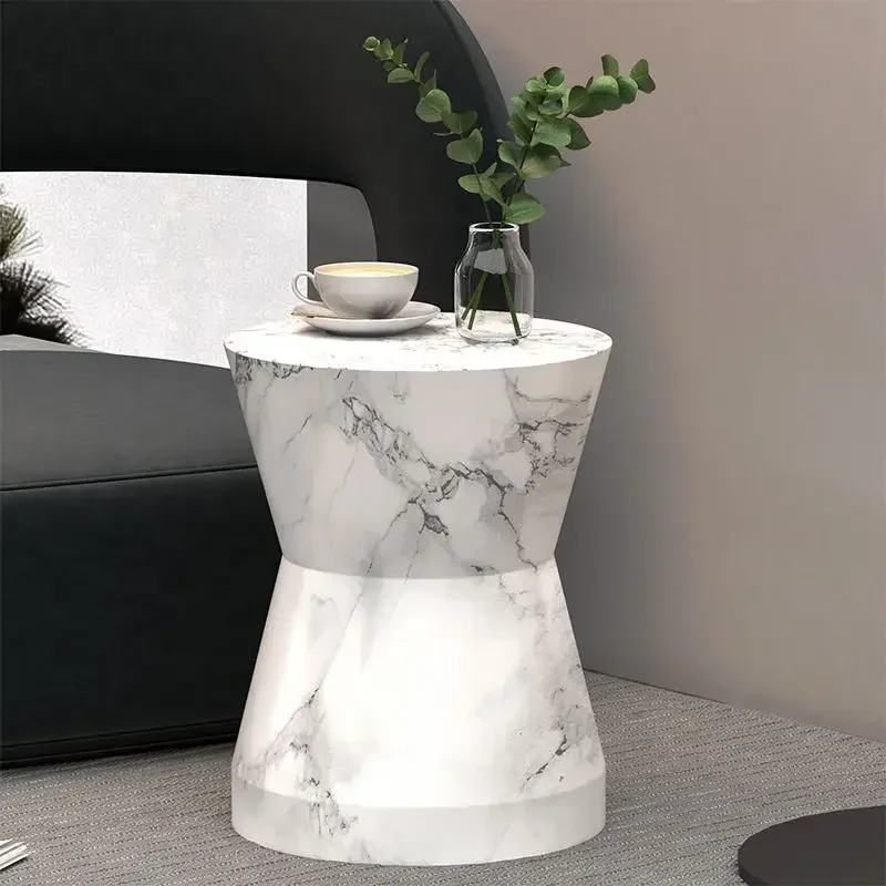 Modern Simple Magnesium Oxide Water Transfer Edge Table Living Room Sofa Small Coffee  Homestay Minimalist  Round image 5