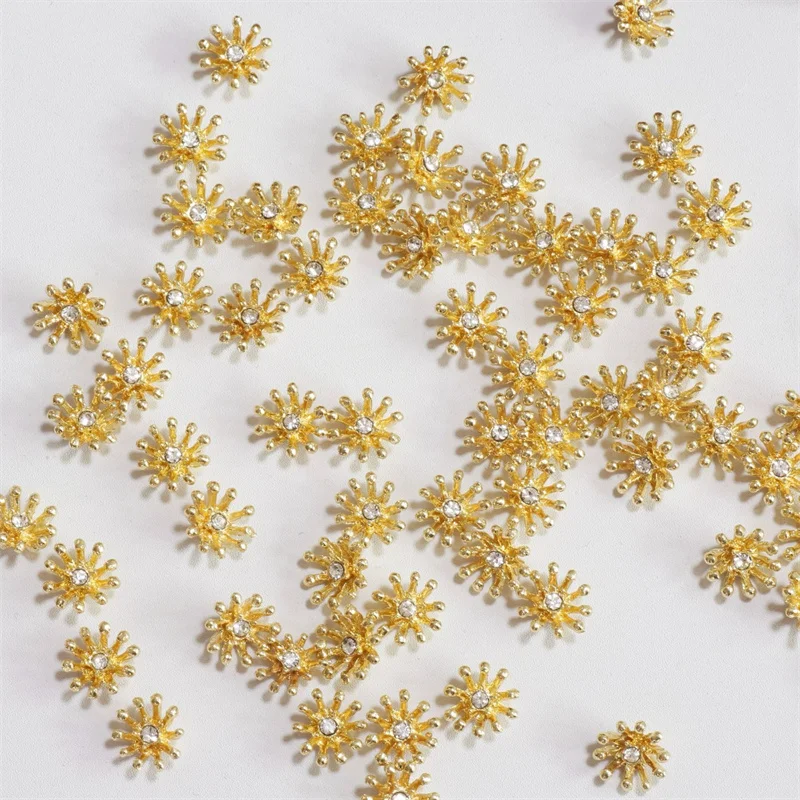 الجملة 100 قطعة/الوحدة 14 مللي متر الكرتون الزهور شكل سبيكة العائمة المدلاة الخرز لتقوم بها بنفسك مجوهرات الملابس الشعر التبعي #1