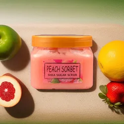 Peach Shea Sugar Skin Smoothing Body Scrub Silky Smooth Exfoliating Body care exfoliante corporal