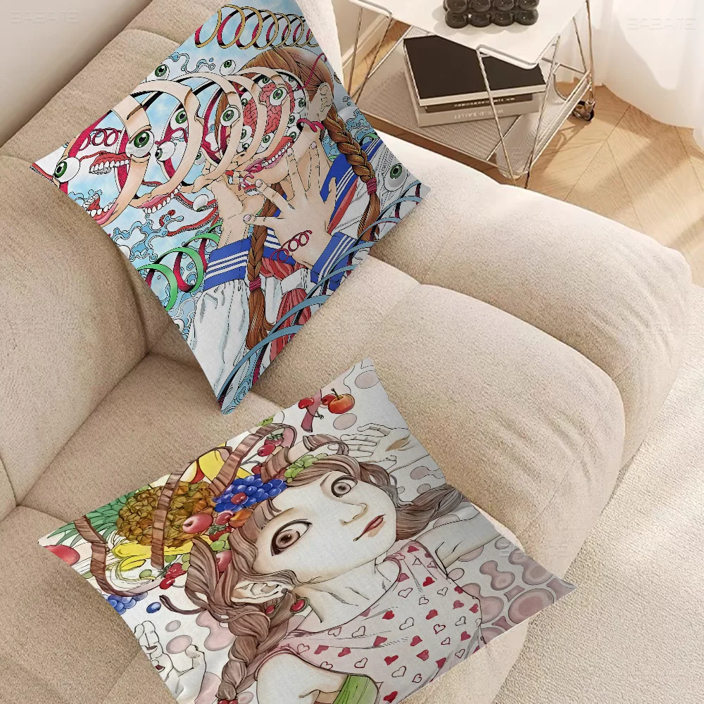 Shintaro Kago Horror Comic 45*45cm Cushion Cover Pillow Cover Decor Pillowcase Home Pillowcase for Couch Pillow