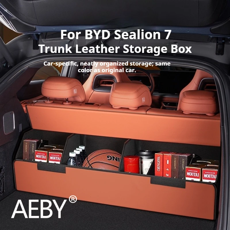 

AEBY For BYD Sealion 7 2024 Foldable Trunk Organizer Multi-Purpose Car Storage Box, Rear Cargo Organizer Waterproof Durable