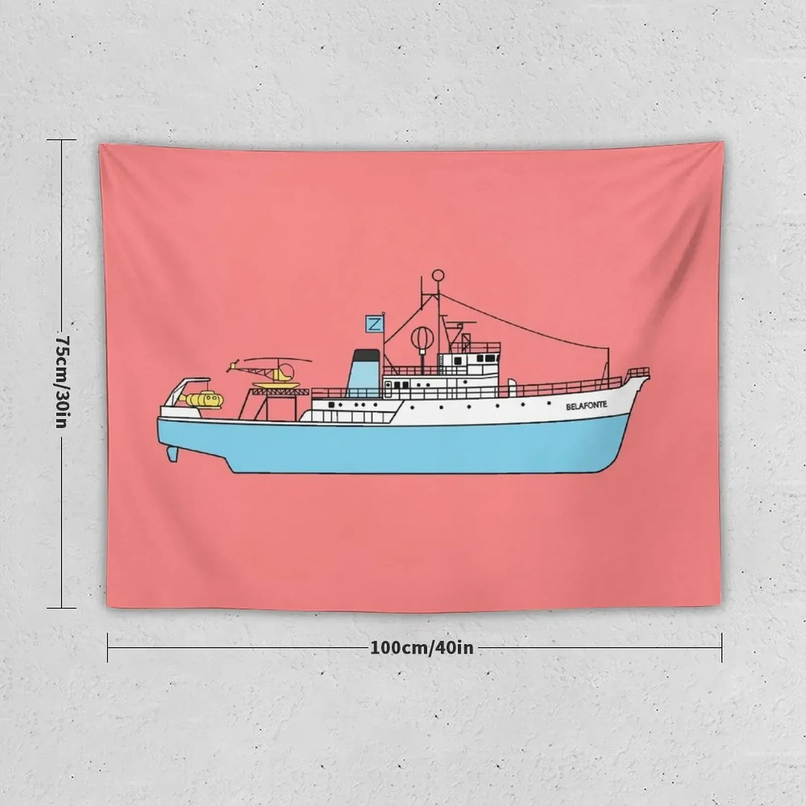 Life Aquatic by Steve Zissou - The Belafonte Tapestry Wall Hanging Decorative Wall Mural Tapestry