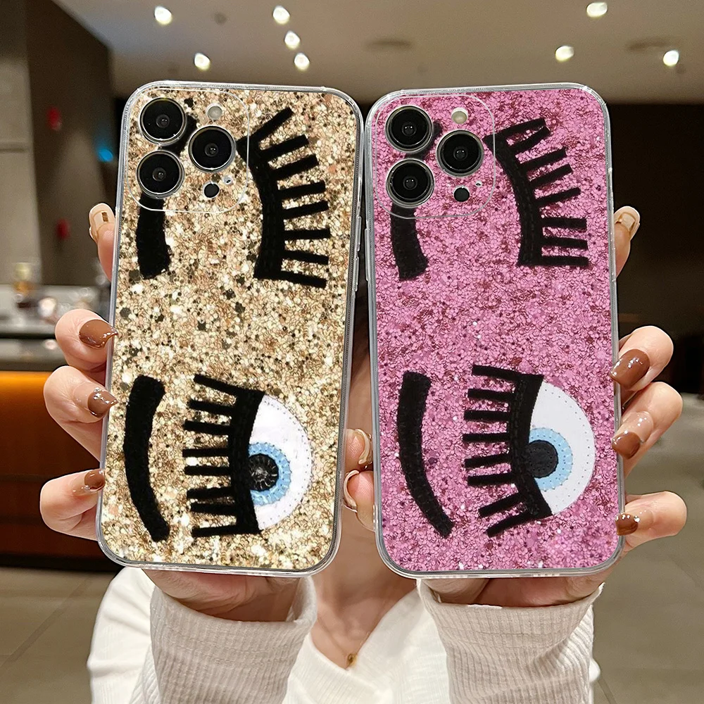 Hot C-Chiara Eyes F-Ferragnis Phone Case For iPhone 16 15 14 13 12 11 Mini Pro Max X XR XSMax 7 8 Plus Transparent Soft TPU Back