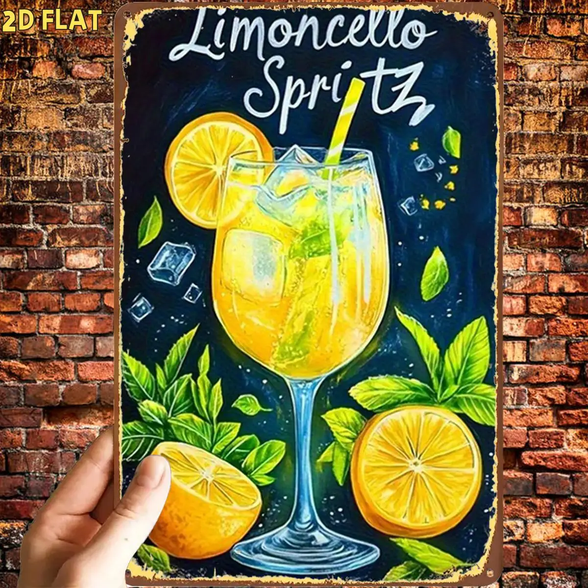 Fun Drink Art Print Metal Tin Sign, Pre-drilled Holes, Suitable for Indoor, Garden,, Home, Office, Bathroom Decoration