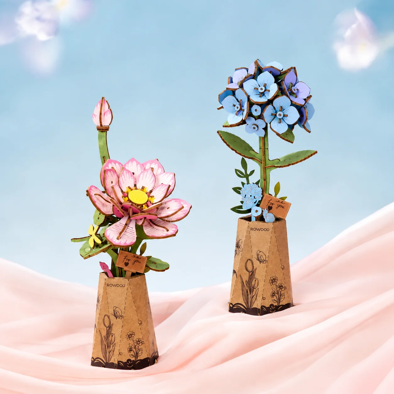 3D Printing Pot - ROKR 3D Holzpuzzle Blume DIY Modellbausatz