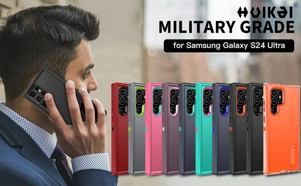 Hülle für Samsung Galaxy S26 Ultra S25 Edge S24 S23 A16 A56 Body 3-in-1 Stoßfeste Robuste Kratzfeste Schutzhülle mit Ständer – Detail 4