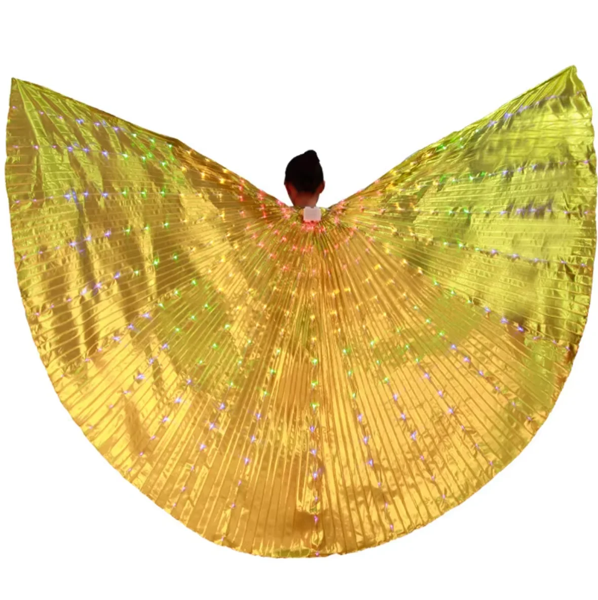Gold Fabric Women belly dance lamp props  LED Shining wings girls wings dancer props wings stick