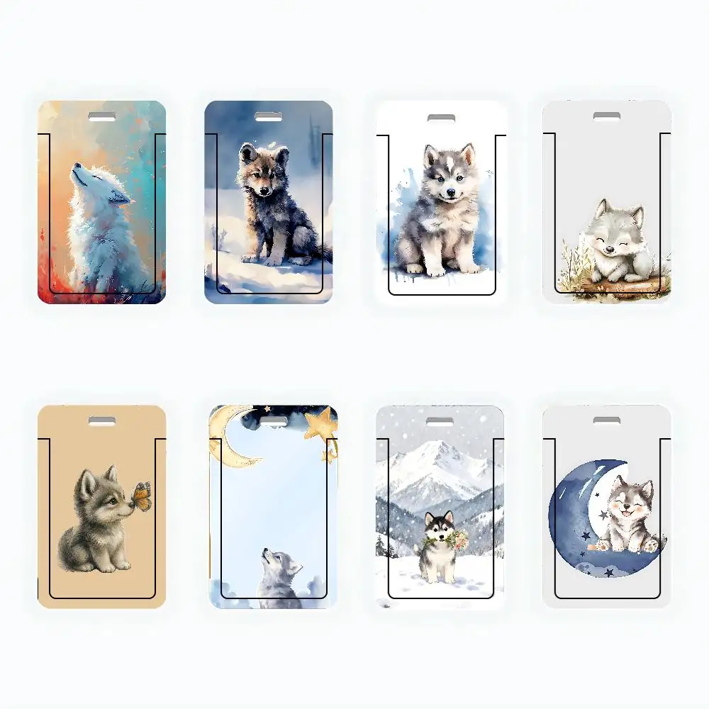 CUTE Puppy ID Card Holder Cute PVC Badge Holder Cartoon Card Cover Student ID Bus Card Case With Clear Window