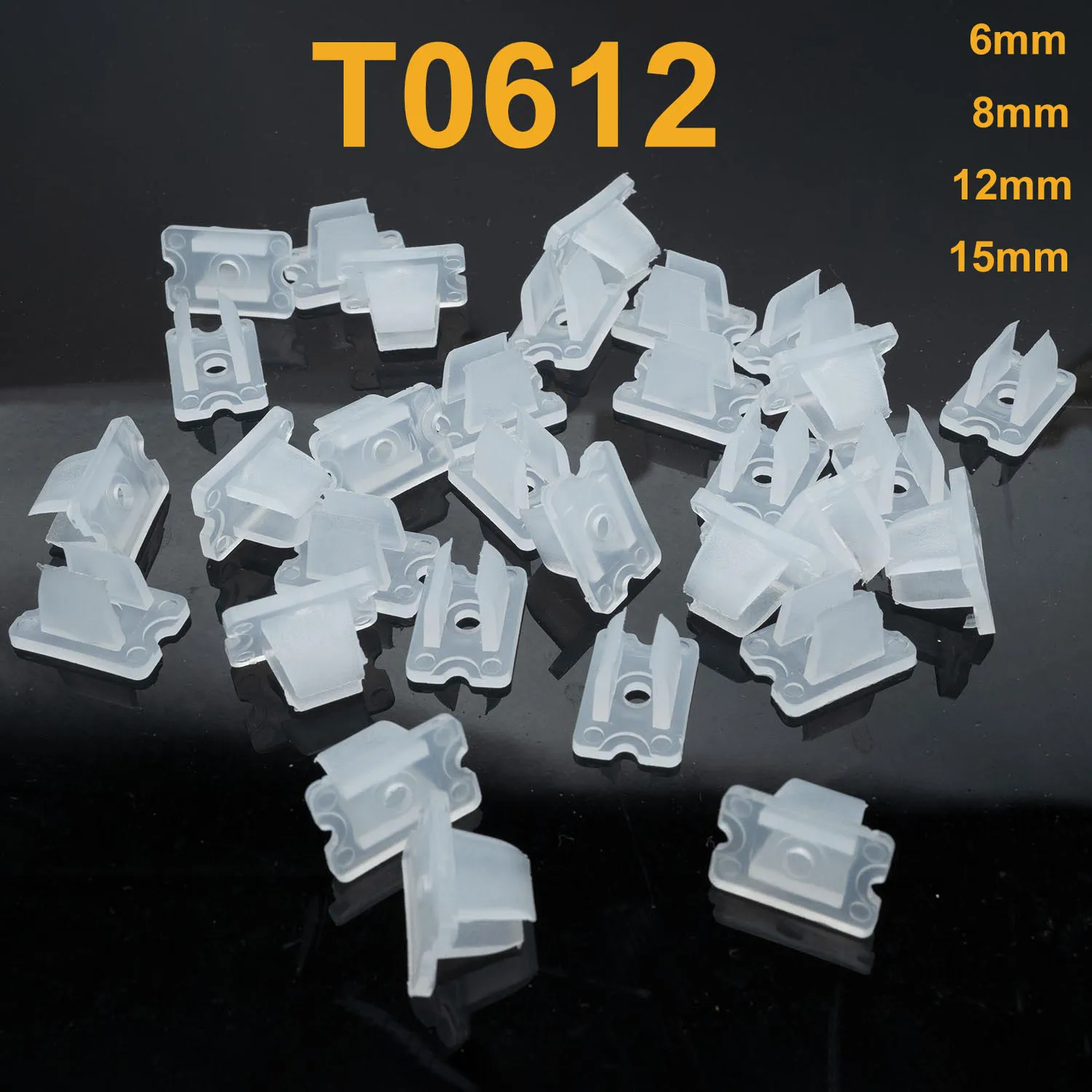 Neon Strip Clip 6x12mm / 8x16mm 12mm 15mm LED Connector Fixing ABS Plastic Mounting Clips for 6MM 8MM RGB 2835 5050 Neon Light