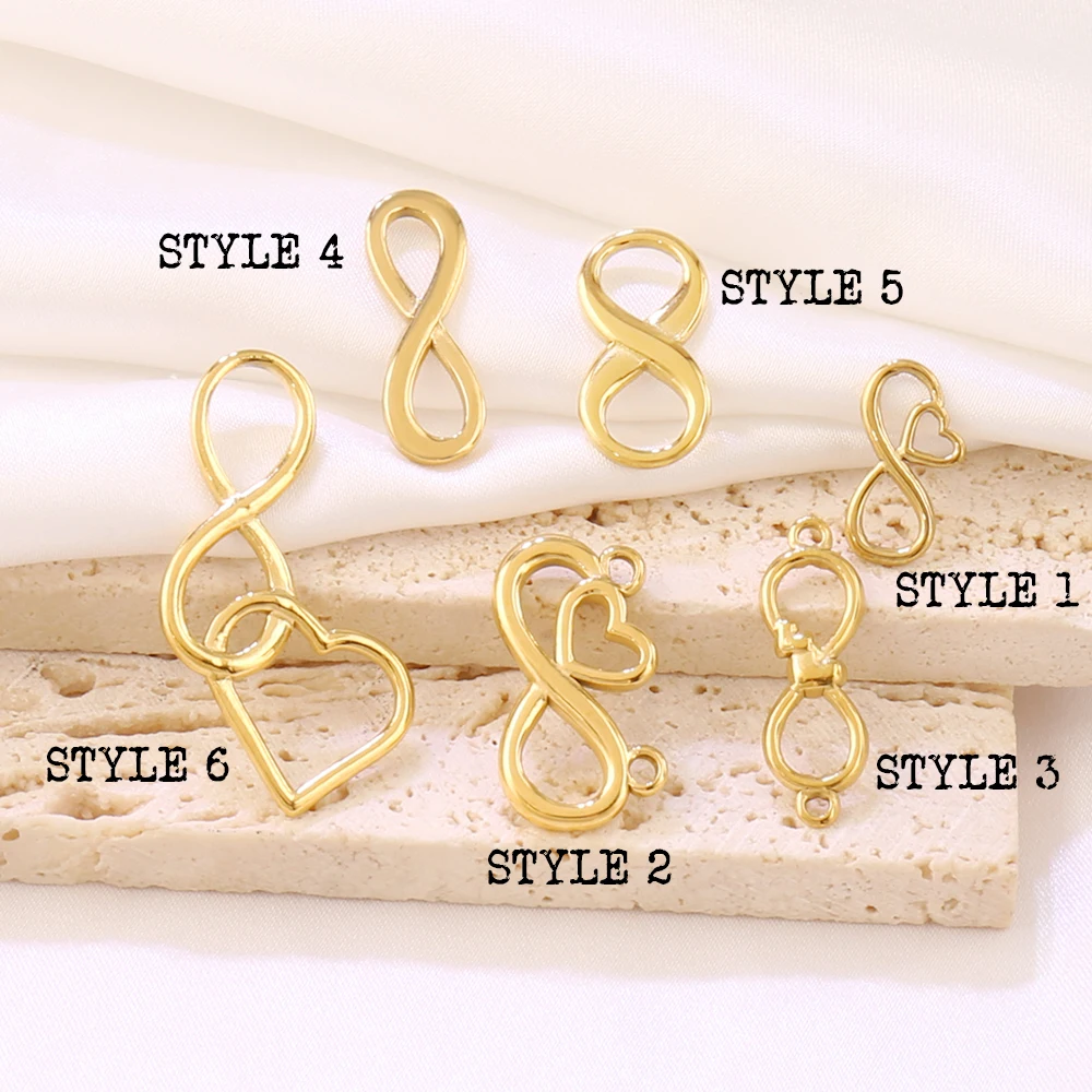 3 قطعة الفولاذ المقاوم للصدأ إنفينيتي رمز موصل حلية غير النظامية 8 قلادة صالح DIY بها بنفسك اليدوية صنع المجوهرات قلادة النتائج الحرفية #2