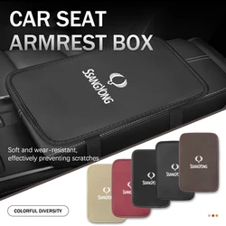 Car Armrest Center Box Mats Memory Foam Auto Arm Rest Pad For SsangYong Korando Rexton Kyron Rodius Tivoli Musso