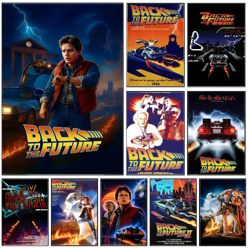 Anime Back to the Future Poster  Self-adhesive Art Waterproof Paper Sticker Coffee House Bar Room Wall Decor