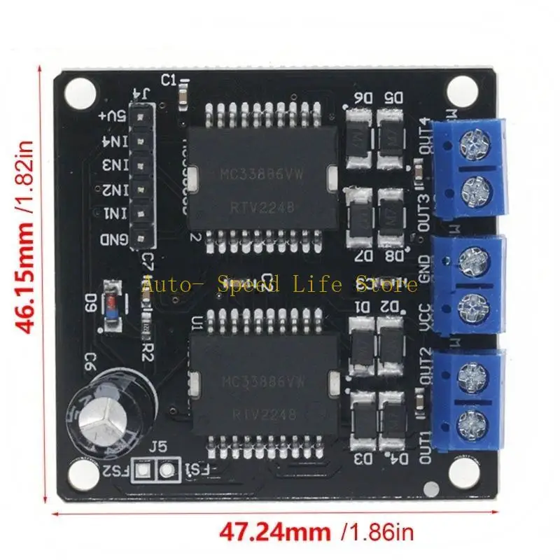 02DA MC33886 Xe robot đầu ra 4 chiều 6.5-24V Động cơ Bước lái xe mô-đun động cơ Mô-đun