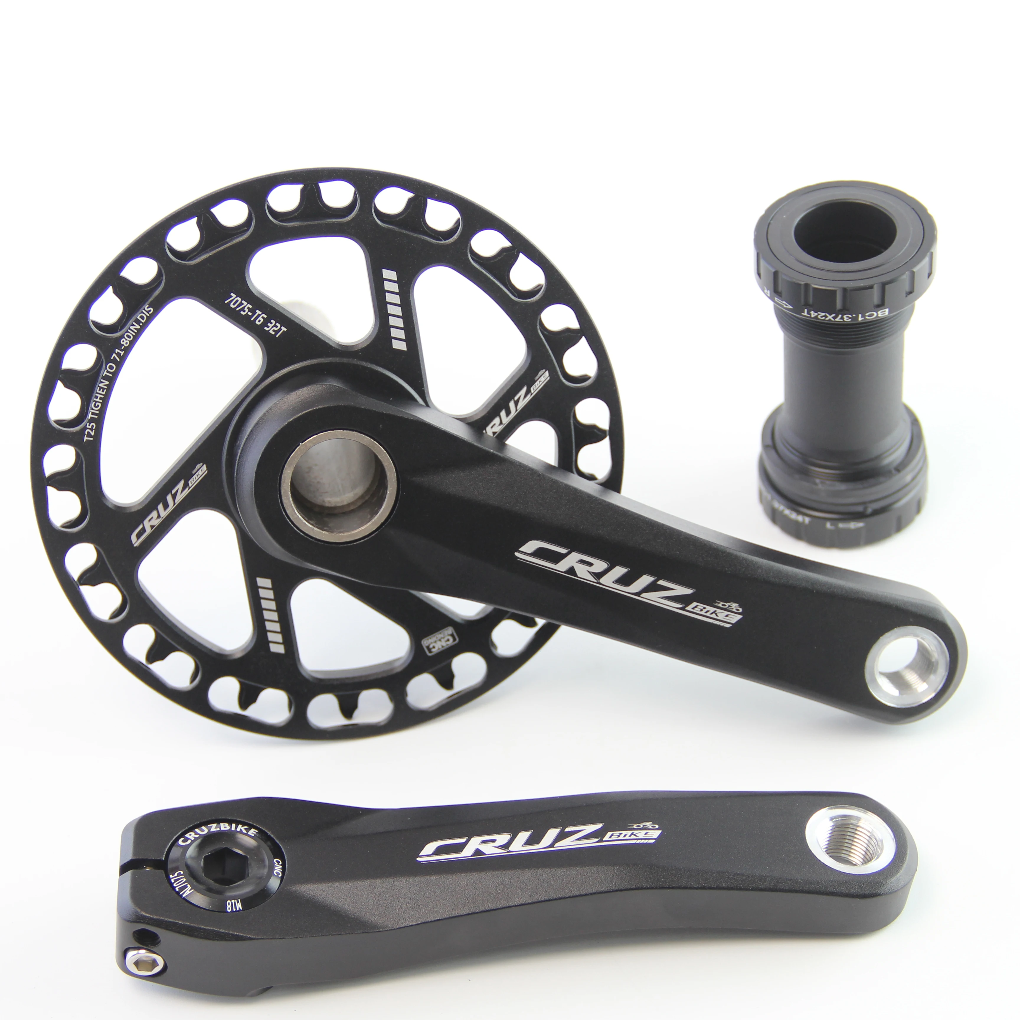 CRUZbike Kids Bicycle Cranksets 89/98/110/127/140/150mm Alloy Aluminum MTB Child Bike Crank 25/28/30/32/34/36/38/40T Chainwheel