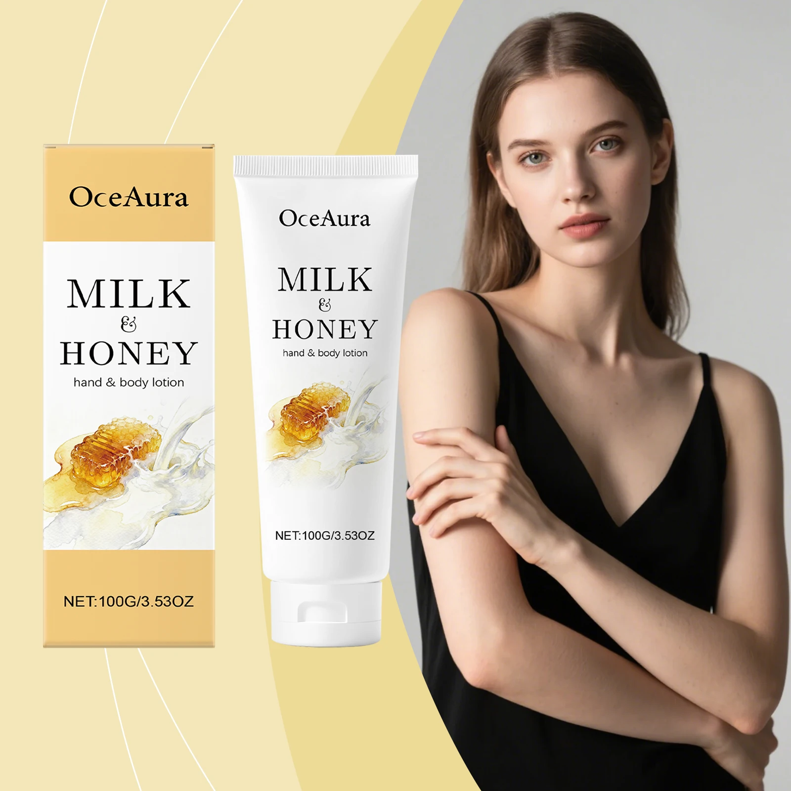 

Milk & Honey Body Lotion Nourishes Skin Hydrates Moisturizes Keeps Skin Smooth Plump Daily Massage Care for Body Hydration