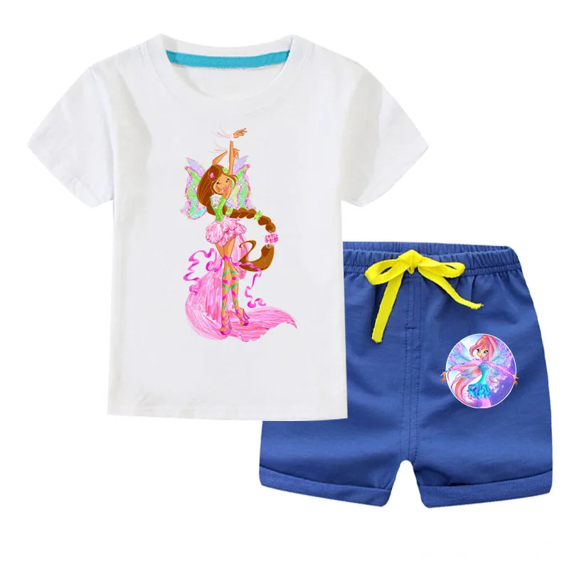 

Summer Print 2Pcs Clothing Sets for Kids - Boys Girls Short Sleeve T-shirt And Shorts Outfit Baby Girl Clothes Boy Outfits