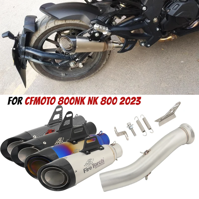 

For CFMOTO 800NK 800NK NK 800 2023 Motorcycle Exhaust Systems Mid Link Pipe Connection 51MM Muffler Moto DB Killer