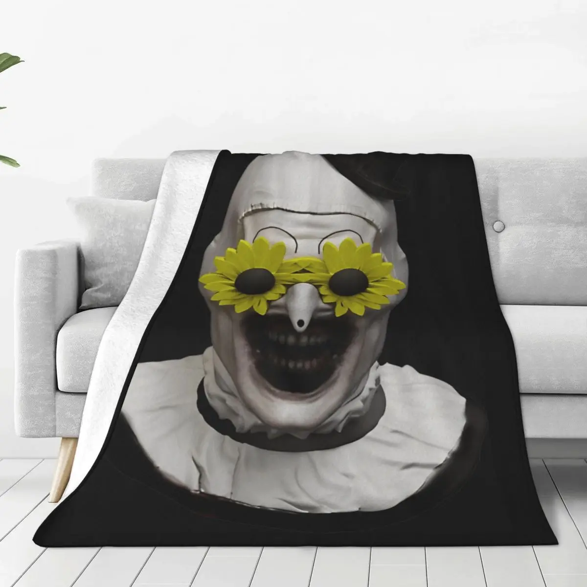 The Terrifier Art The Clown Blankets Super Warm Street Trend Plush Throw Blanket For Couch Chair Picnic Flannel Bedspread Cover