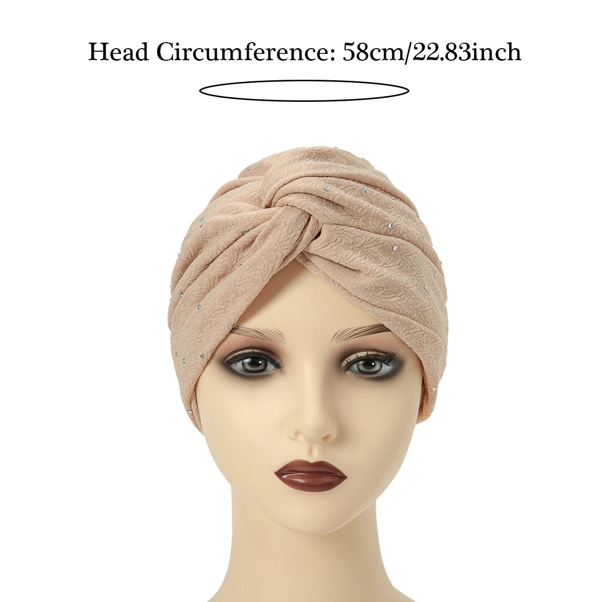 Solid Color Muslim Hijab Caps With Drill Women Wrap Head Soft Elastic Ladies Fashion Indian Turban Bonnet