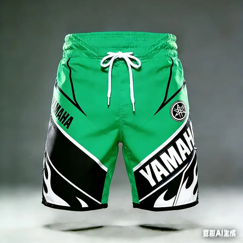 

Модные летние шорты Yamaha 2026 года с карманами, зеленые, для мужчин и женщин, повседневные, быстросохнущие, для мотоспорта и велоспорта