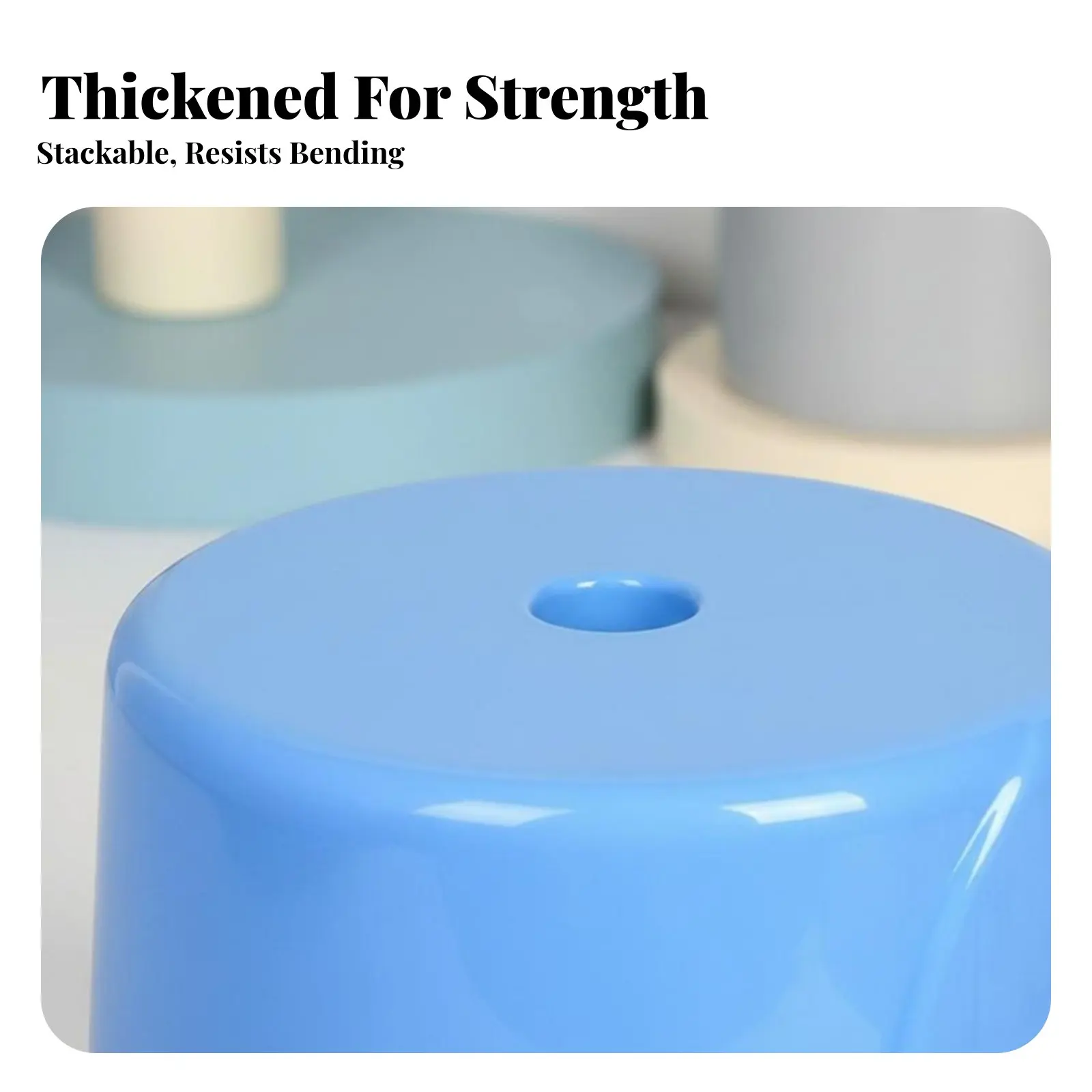 

Stackable Round Seat Thickened Stackable Stool Set Long-Lasting Easy to Clean for Adults, Classroom