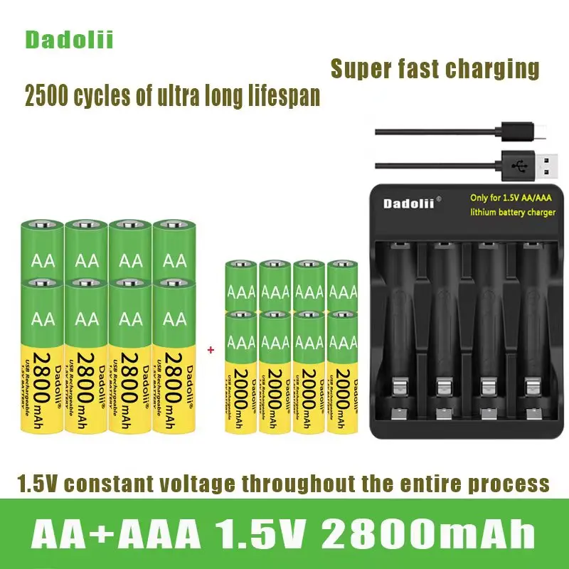 CE certified AAA rechargeable battery with large capacity charger and wireless mouse+USB cable