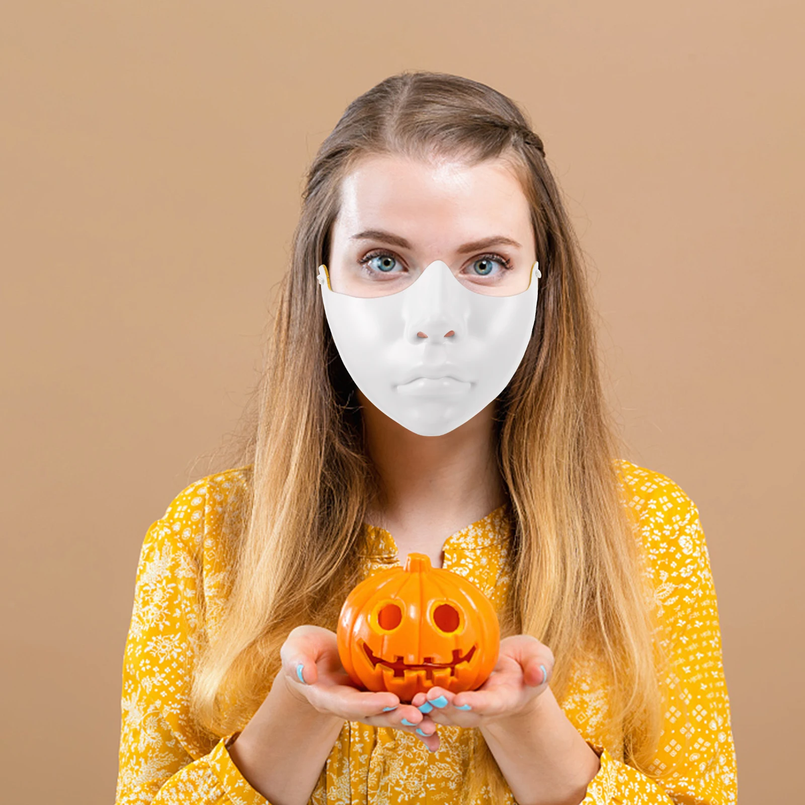 

2Pcs Blank Lower Half Face Mask Stylish Lightweight Masquerade Party Mask Prop for Men Women Carnival Theme Event Use