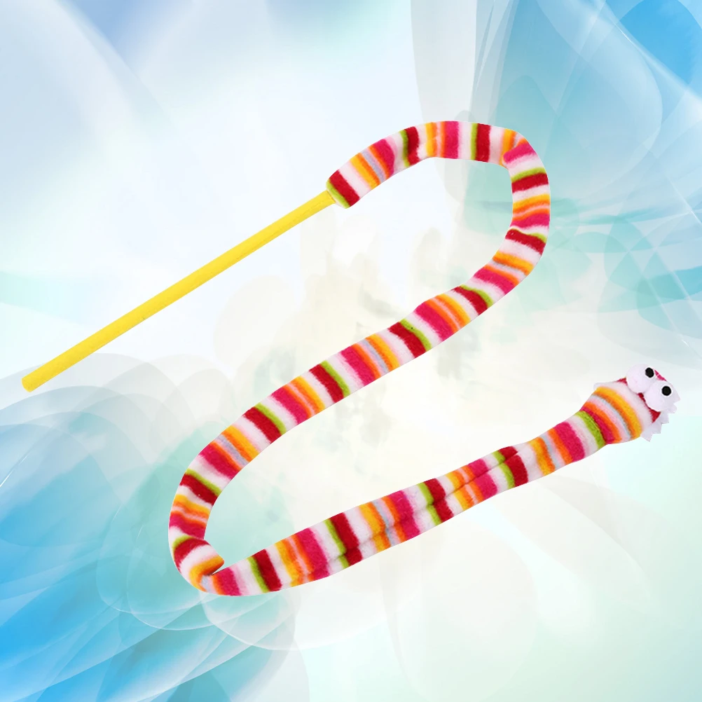 

Cat Teaser Wand Rainbow Snake Style Safe Length Dangle Interactive Gift for Cat Lovers Enjoyment Teaser Stick