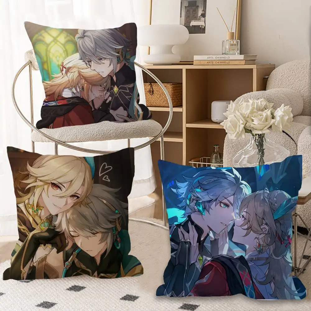 Genshin Impact Kaveh Alhaitham Cushion Cover Inches Farmhouse Decor Home Throw Pillow Covers for Couch Decorations