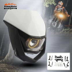 Motorcycle Headlight For Honda Kawasaki Yamaha Motocross Accessories Universal Front Head Light Dirt Bike Enduro LED Headlight