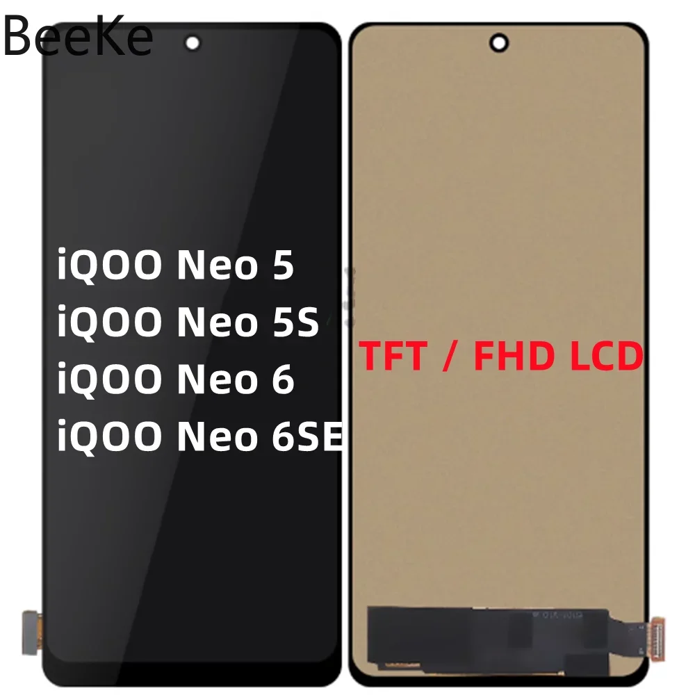 LCD Display TFT / FHD For iQOO Neo5 / Neo5S / Neo6 / Neo6SE NEO 5 6 Vivo LCD Screen Touch Digitizer Assembly Replacement